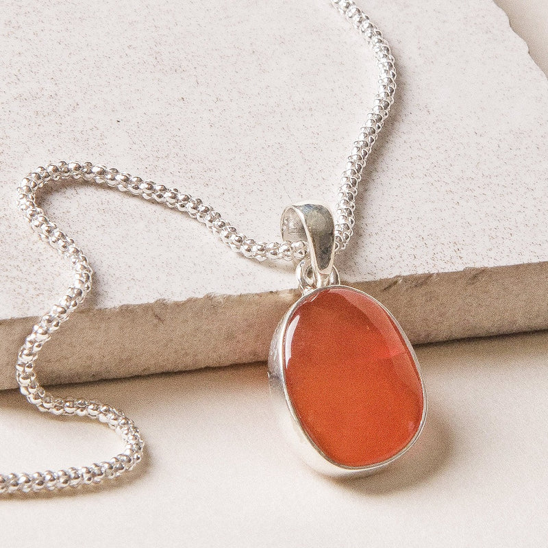 Carnelian Mini Pendant Necklace