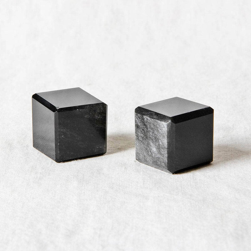 Silver Obsidian Cube