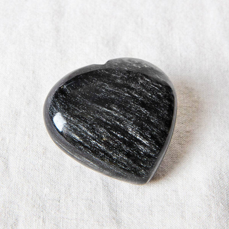 Silver Obsidian Heart