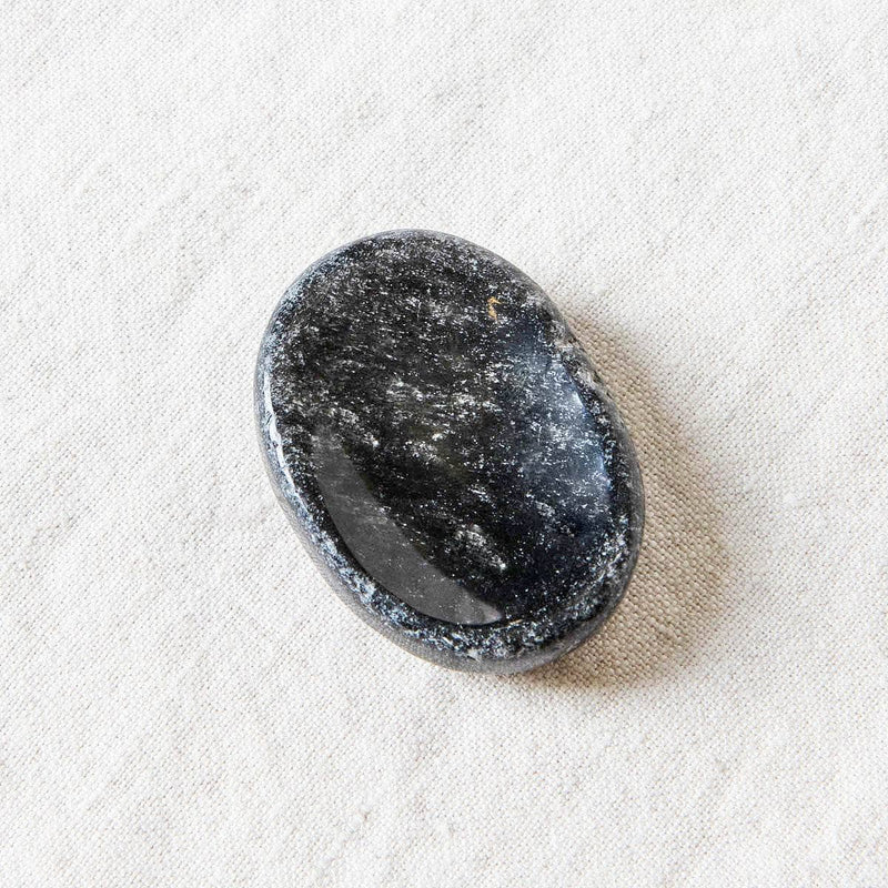 Silver Obsidian Worry Stone