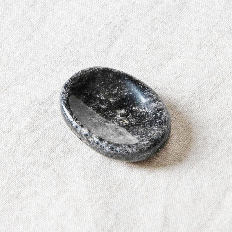 Silver Obsidian Worry Stone