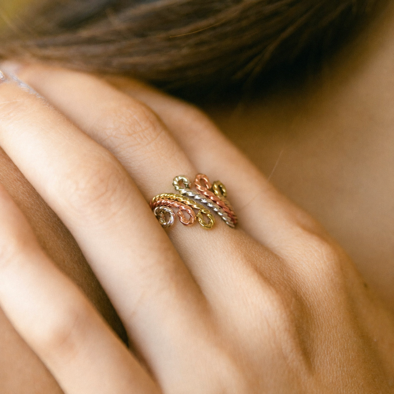 Sunrise Swoop Copper Ring