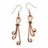 Hammered Copper Spiral Dance Earrings