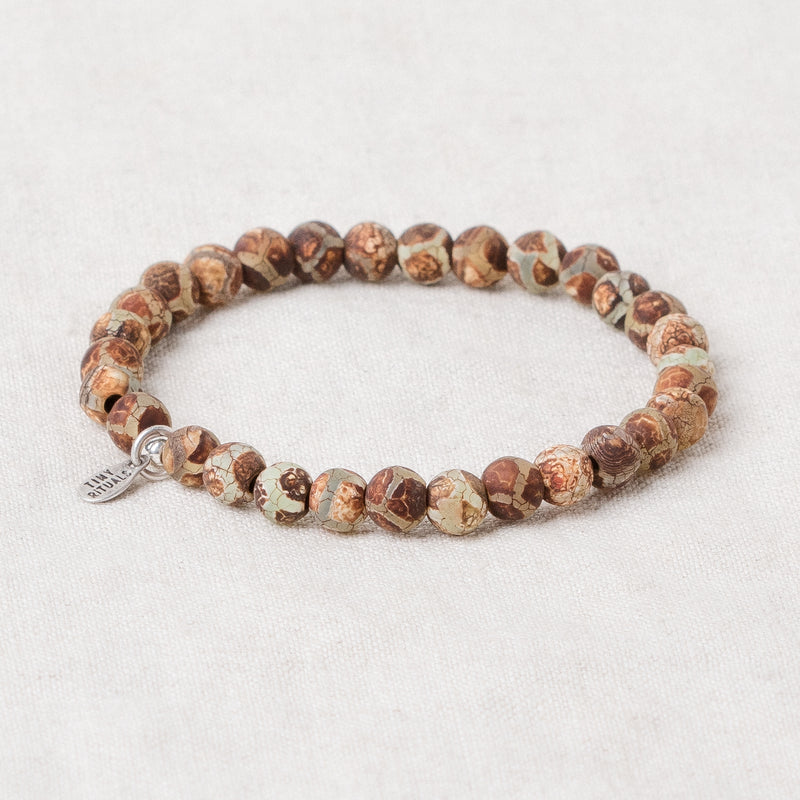 Tibetan Honeycomb Agate Energy Bracelet - 6mm