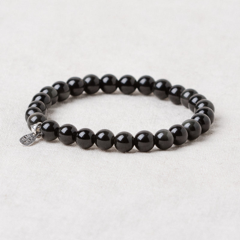 Natural Rainbow Eye Obsidian Energy Bracelet - 6mm