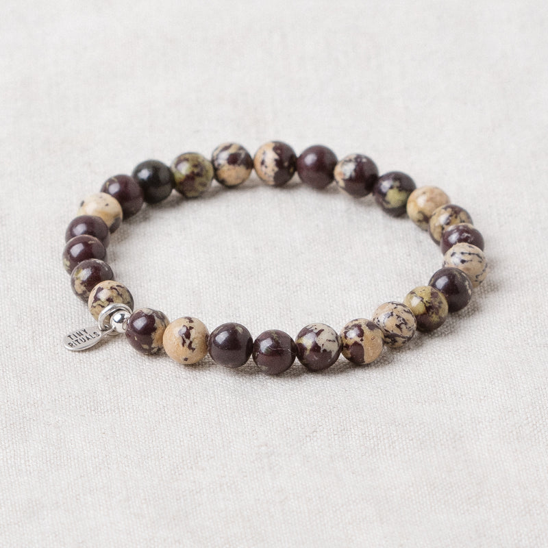 Purple Flower Jasper Energy Bracelet - 6mm