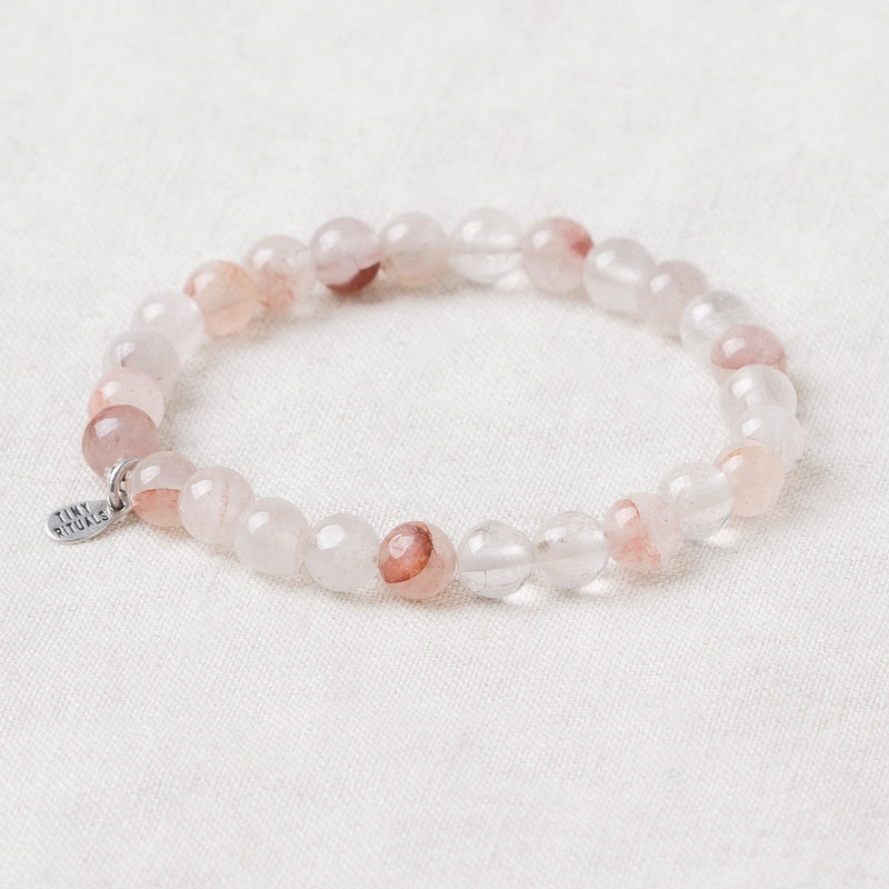 Hematoid Red Tangerine Quartz Energy Bracelet - 6mm