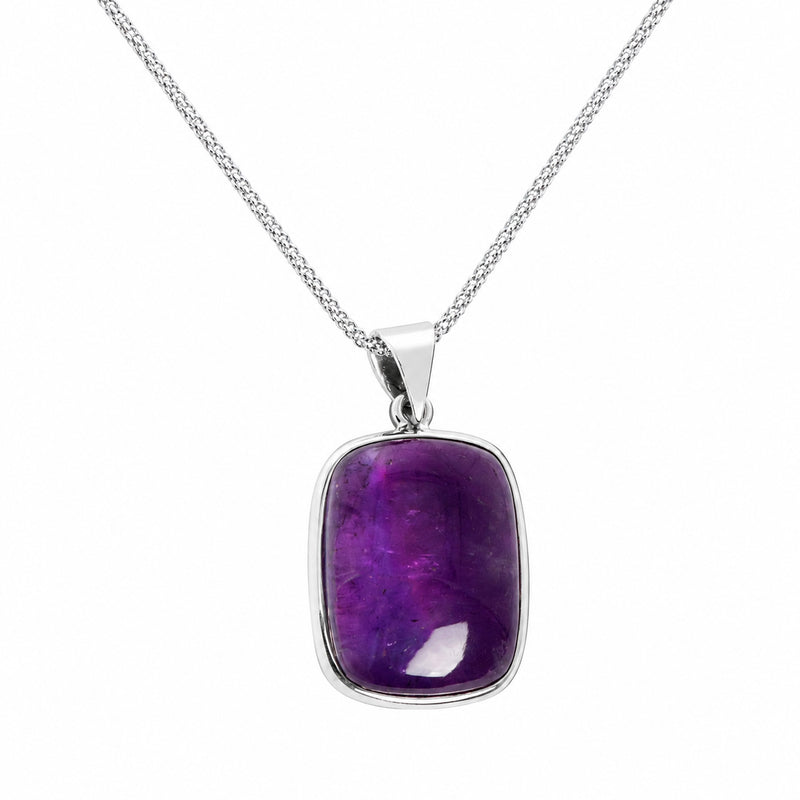 Genuine Amethyst Square Pendant Necklace - Limited Edition