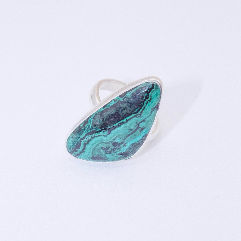 Unique Azurite Malachite Adjustable Ring