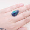 Genuine Azurite Malachite Teardrop Adjustable Ring
