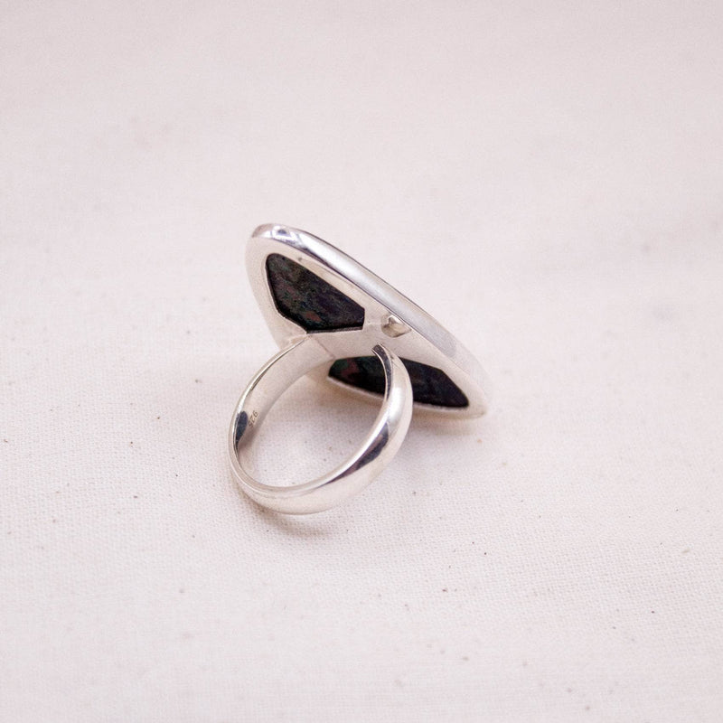 Genuine Azurite Malachite Freeform Adjustable Ring