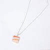 Carnelian Banded Agate Square Pendant Necklace - 1 of a Kind