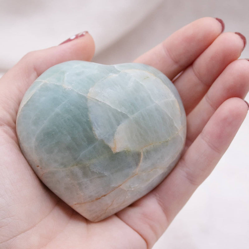 Rare Green Moonstone Hearts - 1 of a Kind - AAA Premium Quality