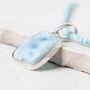 Rare Genuine Larimar Square Pendant Necklace