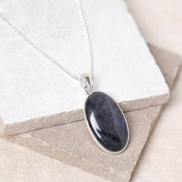 Labradorite Oval Pendant Necklace