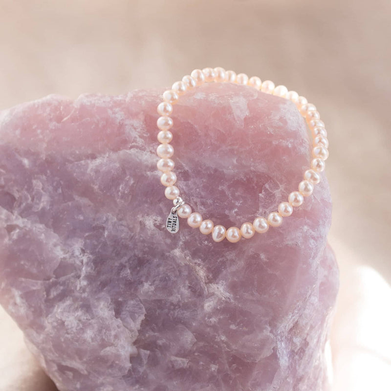 Natural Freshwater Seed Pearl Energy Bracelet - Pink