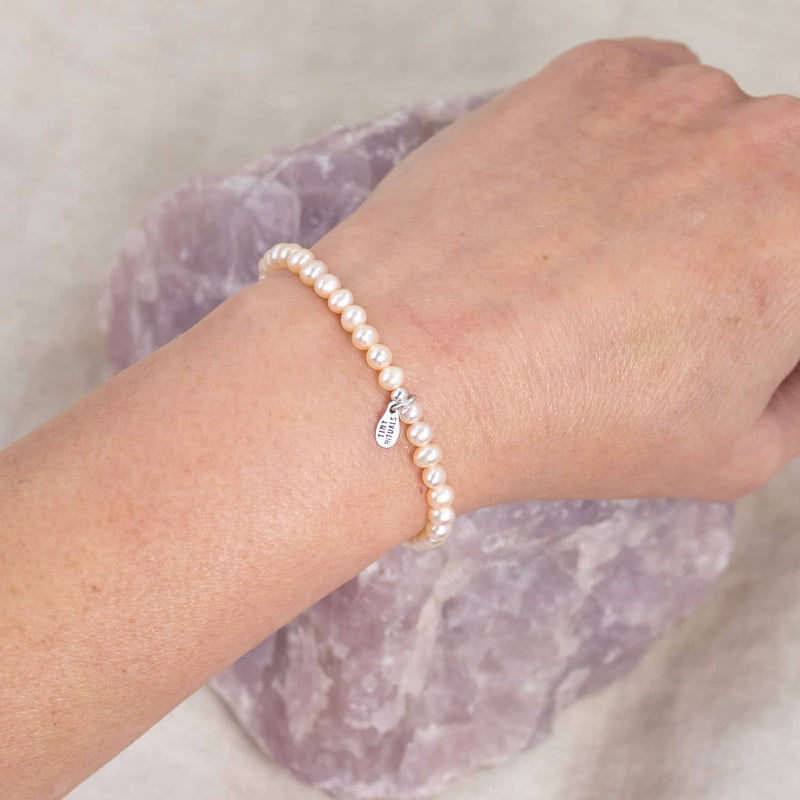 Natural Freshwater Seed Pearl Energy Bracelet - Pink