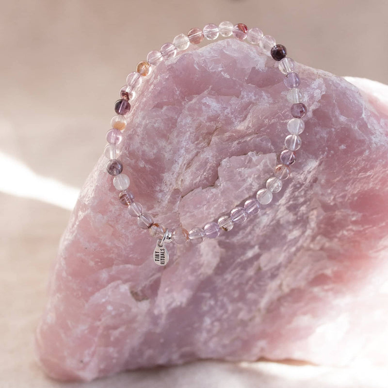 Natural Purple Ghost  Amethyst Quartz Energy Bracelet