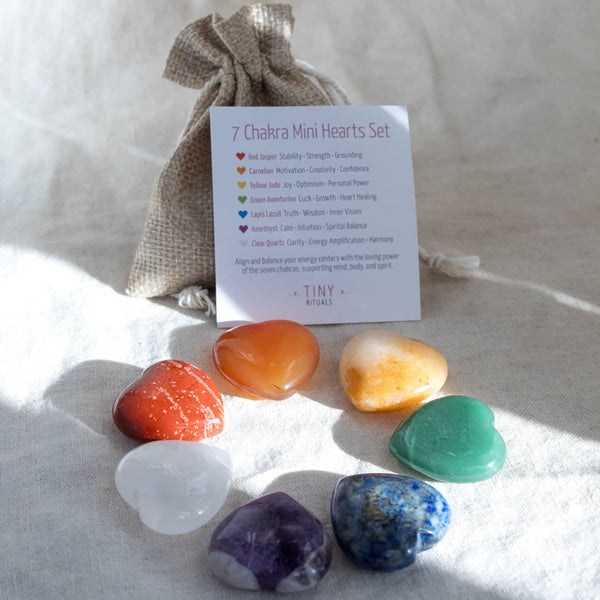 Chakra Mini Hearts Gift Set - 7 Recharging Stones
