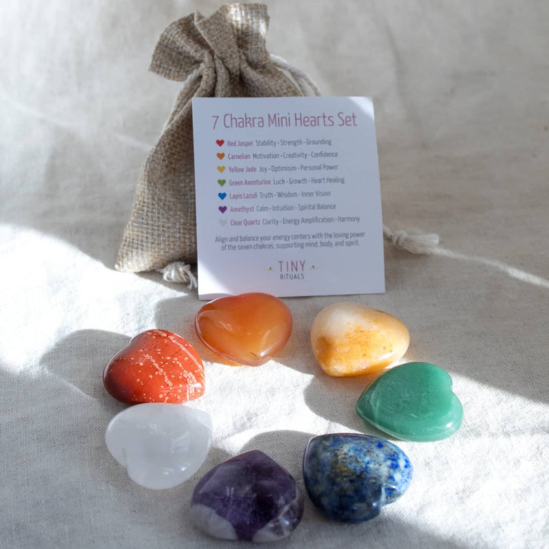 Chakra Mini Hearts Gift Set - 7 Recharging Stones