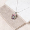 Rare Mystic Topaz Emerald Cut Pendant Necklace