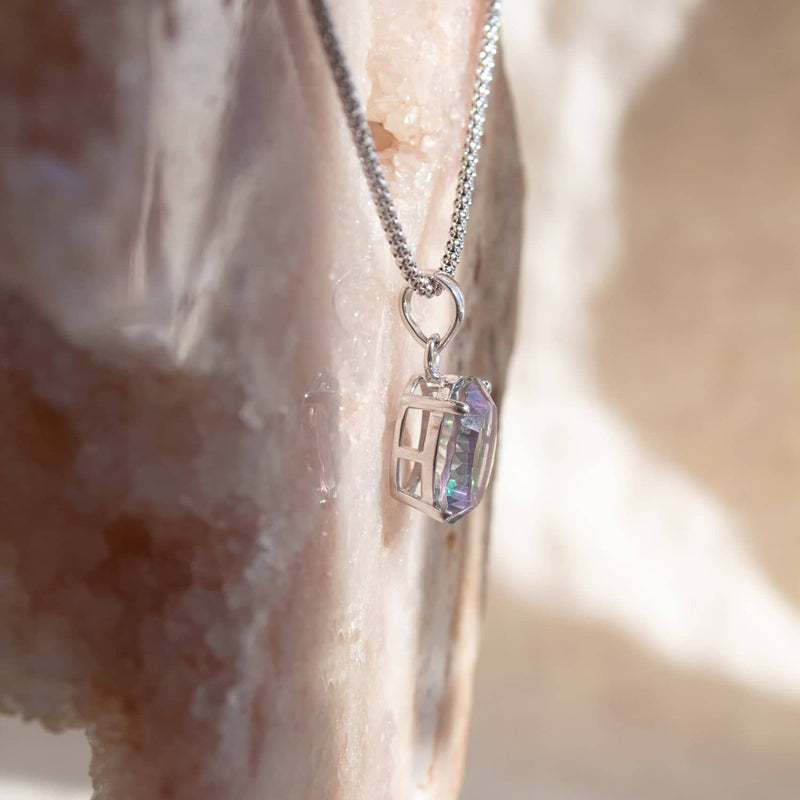 Rare Mystic Topaz Oval Pendant