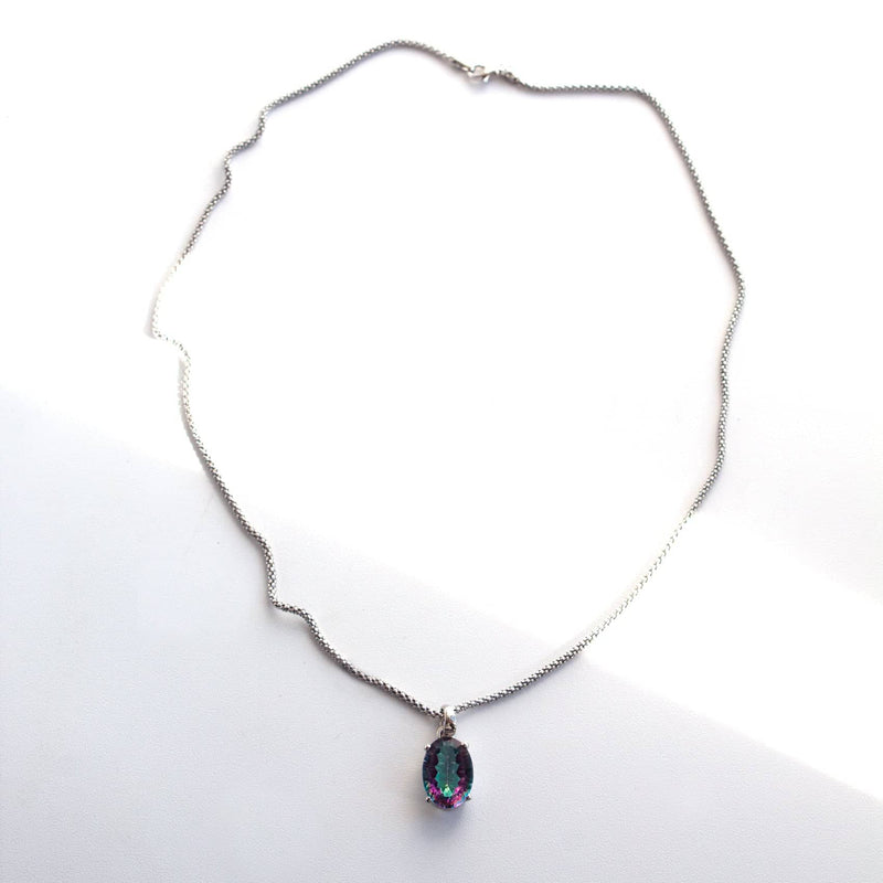 Rare Mystic Topaz Oval Pendant