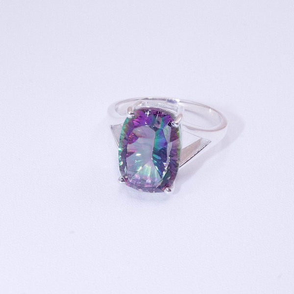 Rare Mystic Topaz Cushion Cut Ring