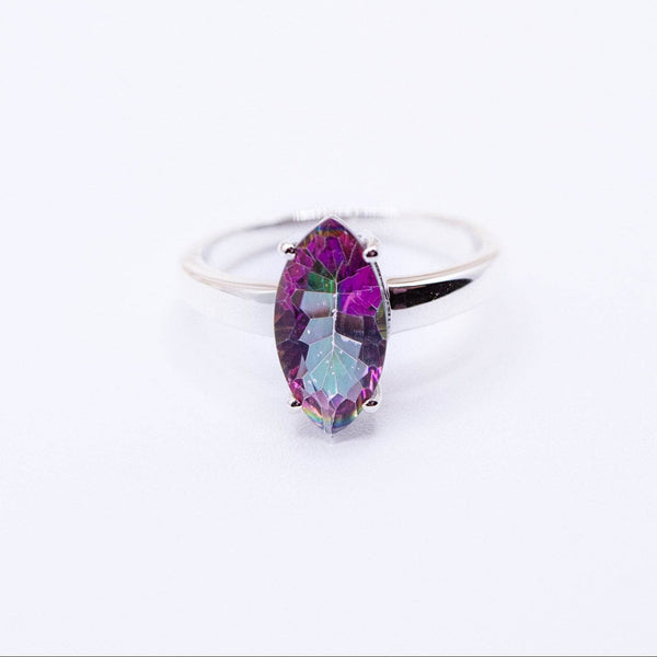 Mystic Topaz Diamond Cut Ring