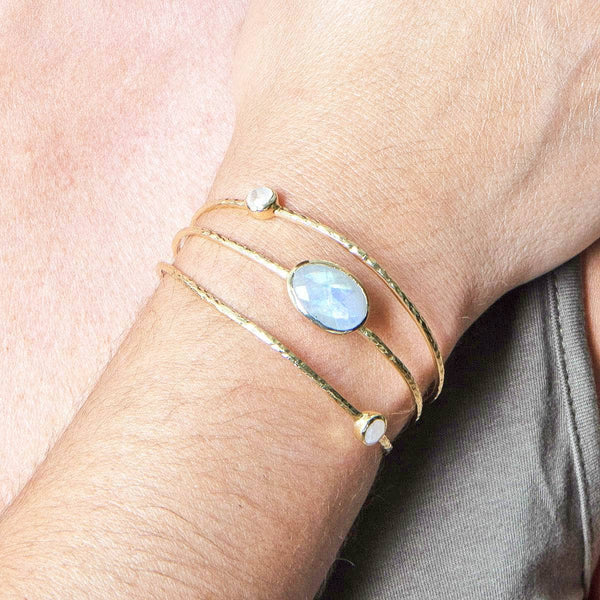 Rainbow Moonstone Gold Bracelet