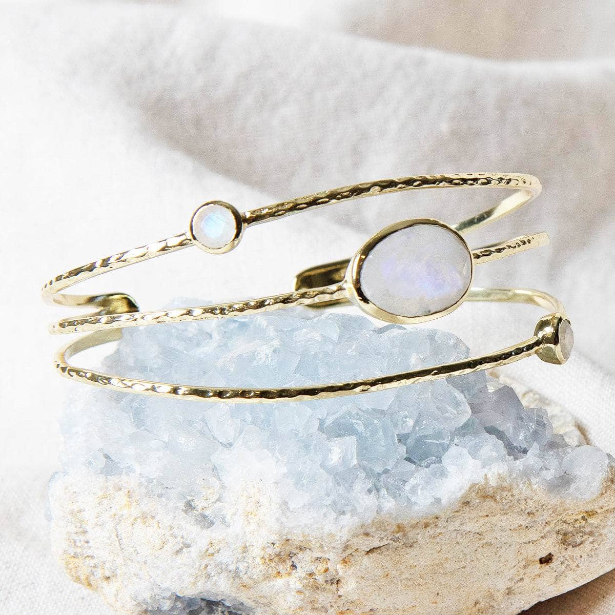 Rainbow moonstone and silver bracelet - TigerLily Jewellery