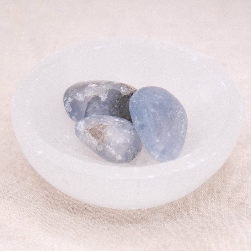 Celestine Pocket Stones - Natural Healing Crystals - Set of 3