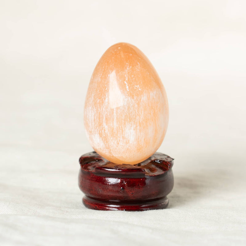 Peach Selenite Egg