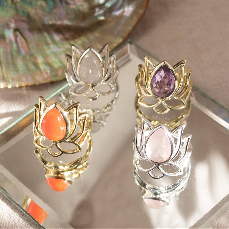 Lotus Gemstone Ring