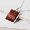 Red Tiger Eye Square Pendant Necklace