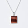 Red Tiger Eye Square Pendant Necklace