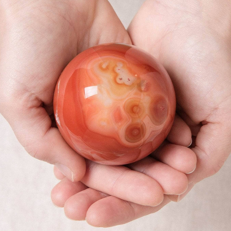 Carnelian Sphere with Tripod - AAA Premium Quality