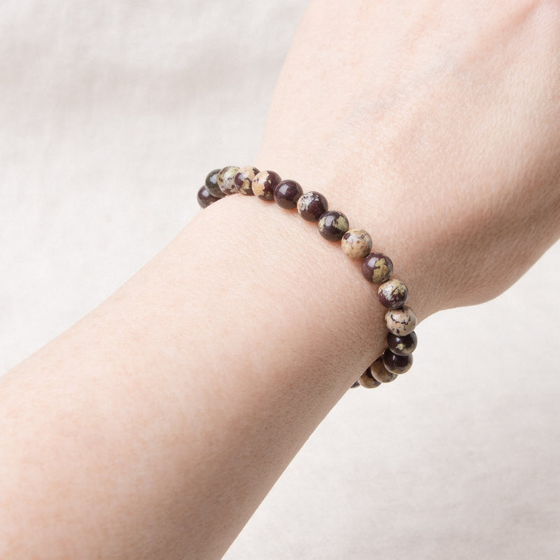 Purple Flower Jasper Energy Bracelet - 6mm