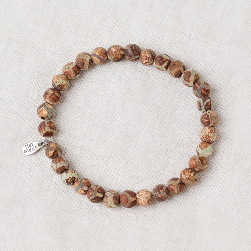 Tibetan Honeycomb Agate Energy Bracelet - 6mm