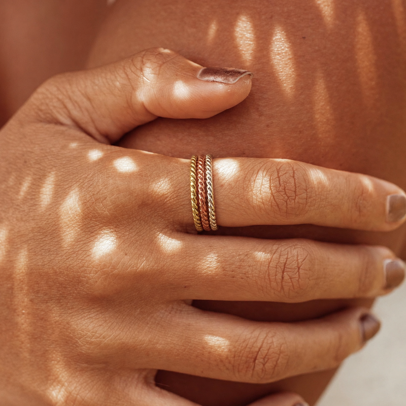 Triad Twist Copper Ring - Size 6