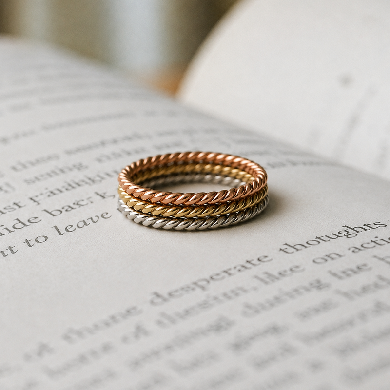 Triad Twist Copper Ring - Size 6