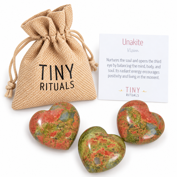 Unakite Mini Heart Set