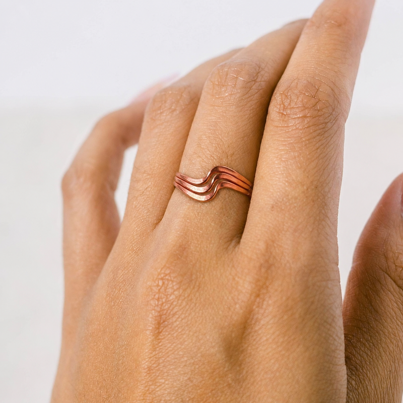 Copper Wire Wave Ring