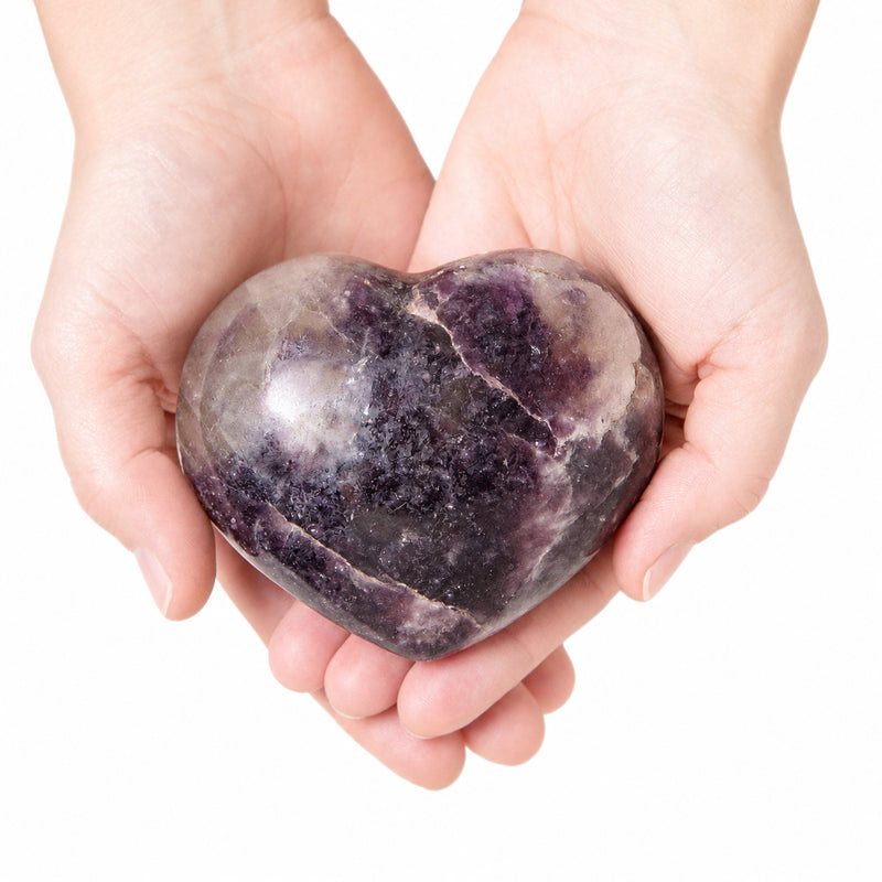 Lepidolite Heart - 1 of a Kind - AAA premium Quality