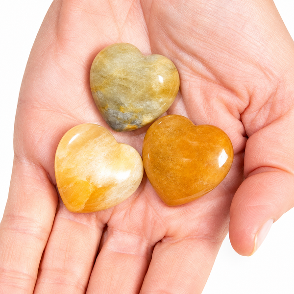 Yellow Jade Mini Heart Set