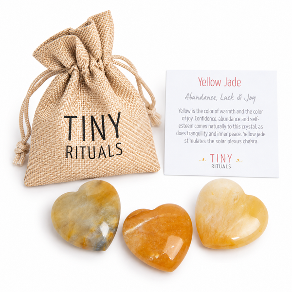 Yellow Jade Mini Heart Set