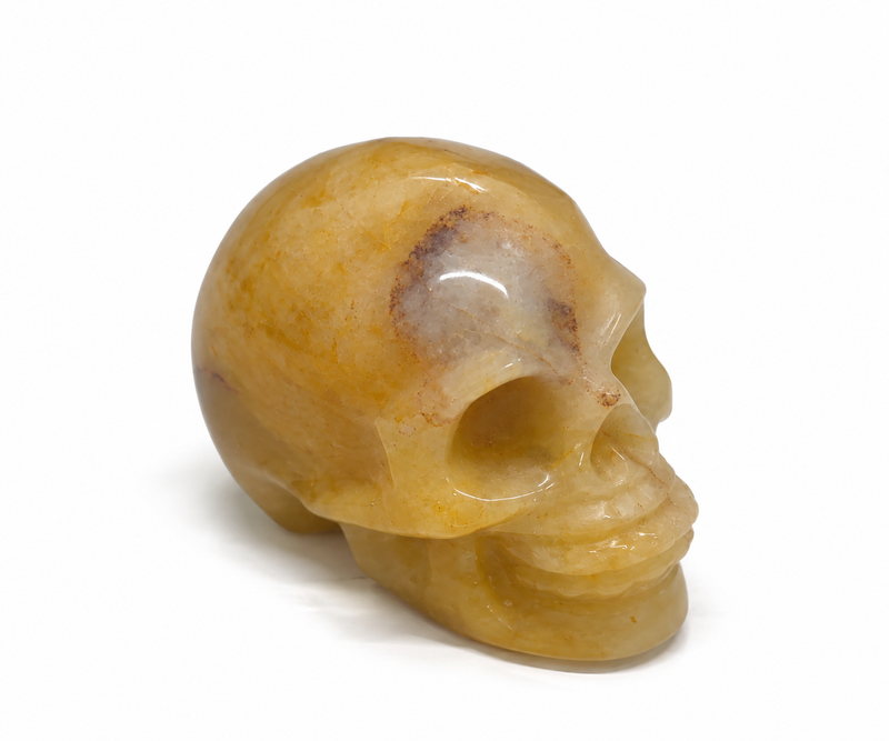 Yellow Jade Crystal Skull