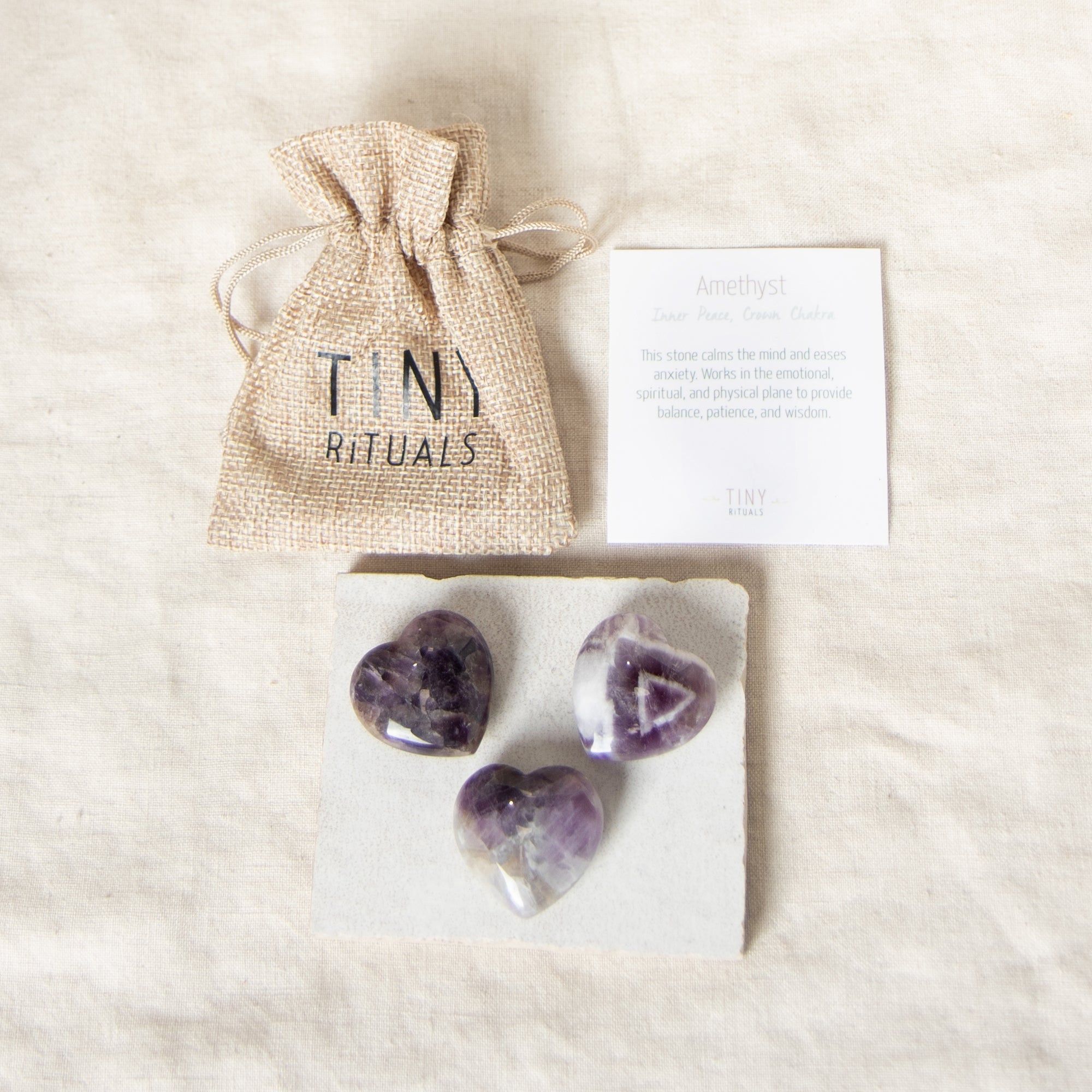 MAYU　ハートチャーム　mini アメジスト Amethyst Crystal Mini Hearts // Tiny Rituals