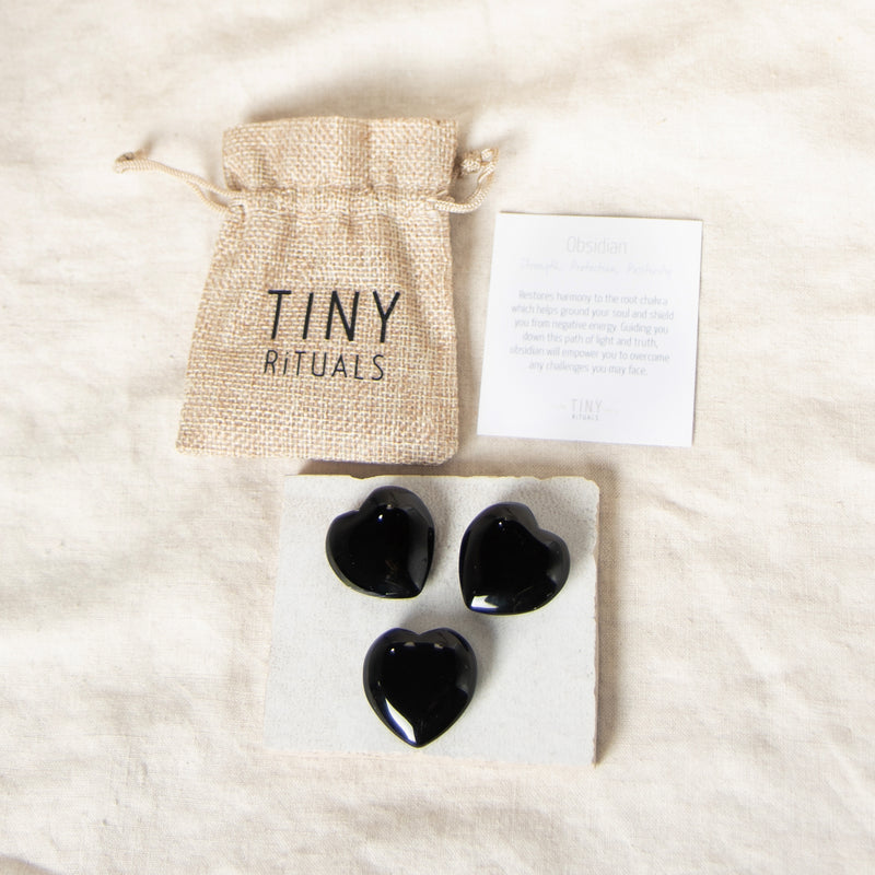 Black Obsidian Mini Heart Gift Set
