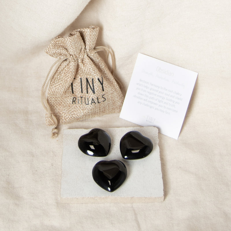 Black Obsidian Mini Heart Gift Set